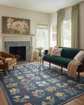 Loloi Rifle Paper Co. Rosa Collection RSA-03 Navy 2'-6" x 7'-6" Runner Rug
