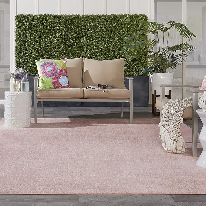 Nourison Home Nourison Essentials Pink 10' x 14' Area Rug - Easy Clean, Non Shedding, Bed Room, Living Room, Dining Room, Kitchen (10' x 14')