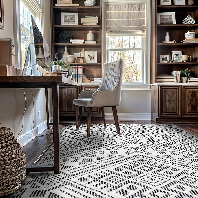 Rugshop Boho Cream Tribal Area Rug 5x7 – Modern Indoor Carpet for Living Room, Bedroom, or Entryway – Non-Shedding, Low Pile Geometric Design 5' x 7'