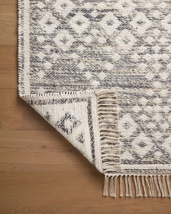 Loloi Angela Rose Rivers Collection RIV-01 Denim/Ivory 3'-6" x 5'-6" Reversible Accent Rug