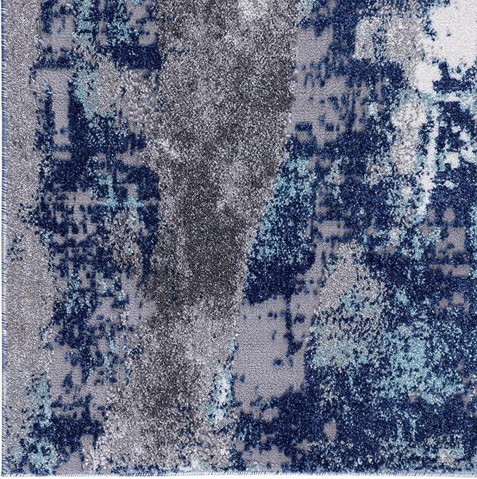 LUXE WEAVERS Euston Collection D.Blue-L.Blue 5x7 Modern Abstract Area Rug