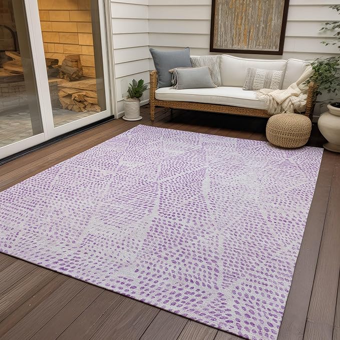 Addison Rugs Chantille ACN591 Purple 5' x 7'6" Indoor Outdoor Area Rug, Easy Clean, Machine Washable, Non Shedding, Bedroom, Living Room, Dining Room, Kitchen, Patio Rug