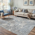 Machine Washable Area Rug 8x10 Grey Large Living Room Indoor Accent Rug Neutral Modern Abstract Low Pile Carpet Non Slip Distressed Throw Rug Bedroom Office Dining Room
