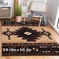 YHSF South West Native American Area Rug C318 - Easy Clean, Thick, Soft, Durable Native Tribal American Indian Inspired Rug for Bedroom/Living Room & More - Berber, 3 Feet 10 Inches x 5 Feet 2 Inches