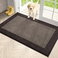 PURRUGS Dirt Trapping Door Mat 34" x 60", Non-Slip/Skid Machine Washable Entryway Rug, Shoes Scraper, Throw Rug, Super Absorbent Area Rug for Muddy Wet Shoes and Paws, Grayish Brown & Coffee