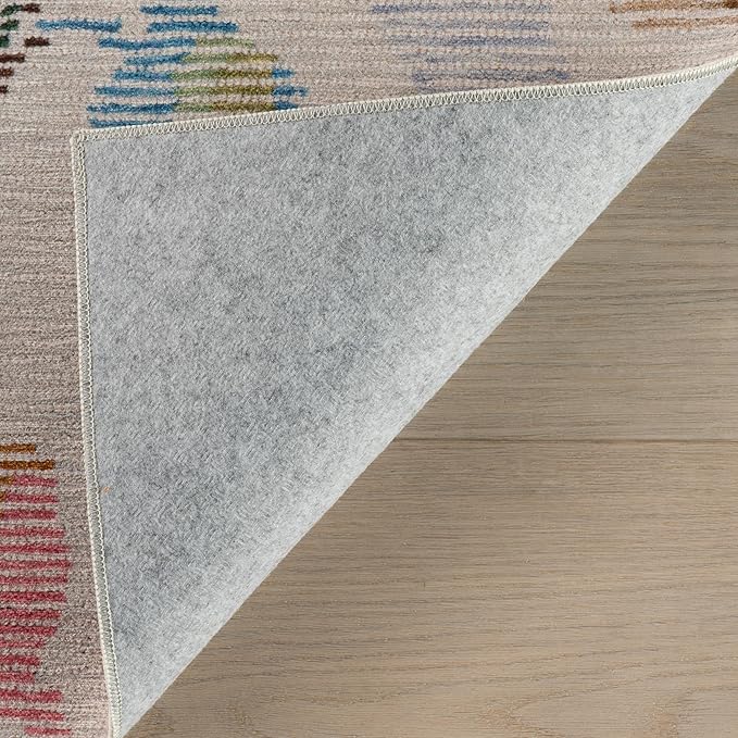 Dash & Albert Bloom Multi Machine Washable Rug, 3 X 5 Feet, Blue/Ivory Floral Pattern