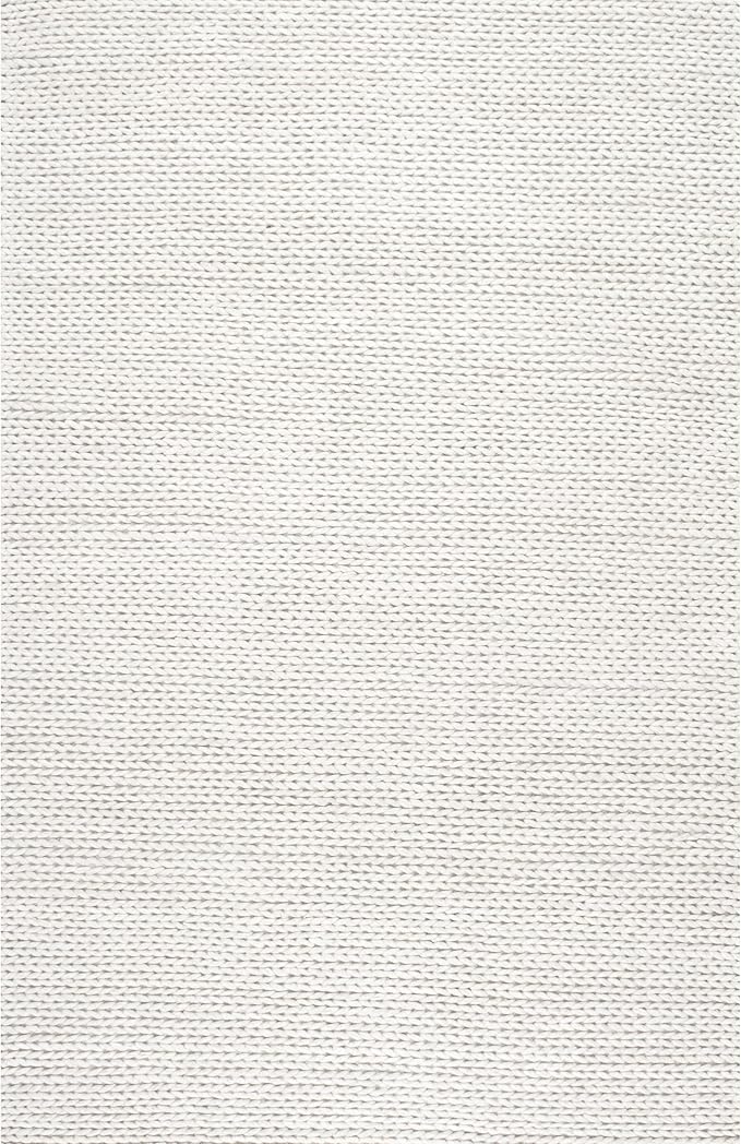 Nuloom Penelope Off-White/Ivory, 10' Square, Hand-Braided, Wool & Cotton, Soft and Textured, High Traffic, Stain Resistant, Easy Clean, Durable Area Rug for Bedroom, Living Room, Dining, Entryway