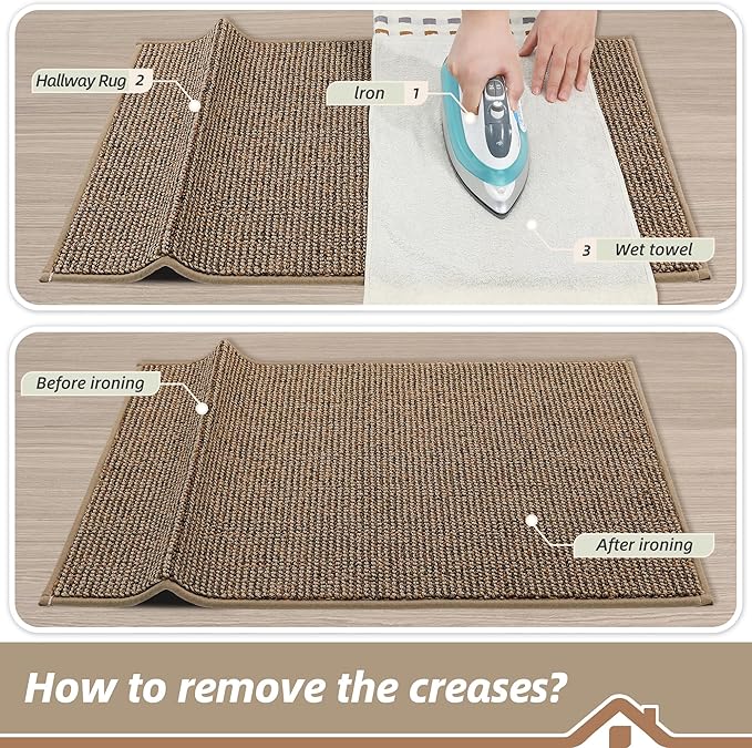 BEQHAUSE 2x3 Entryway Rug Indoor Door Mat Non-Slip Washable, Hallway Rugs Absorbent & Stain Resistant Hall Carpet Runner Rugs for Entryway, Front Door Floor Mats Laundry Room Rugs for Entry, Taupe