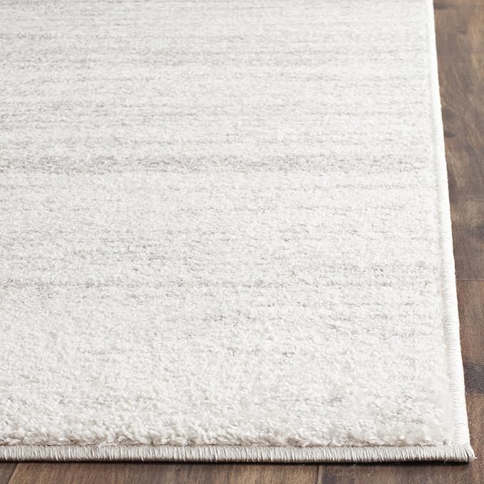 SAFAVIEH Adirondack Collection Area Rug - 5' Square, Ivory & Silver, Modern Ombre Design, Non Shedding & Easy to Clean, Ideal for Living Room, Bedroom, Office, Dining Space (ADR113B)