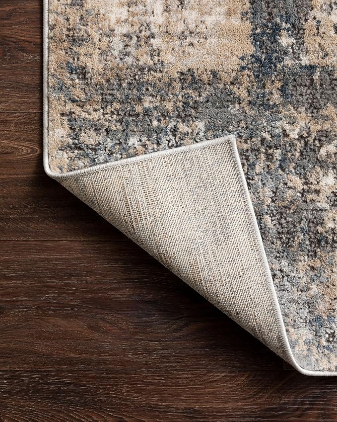 Loloi Teagan Collection TEA-08 Ivory/Mist 11'-6" x 15' Area Rug, Large, Soft Neutral Rug, High-Traffic for Living Room, Bedroom, Home Office, Dining Area