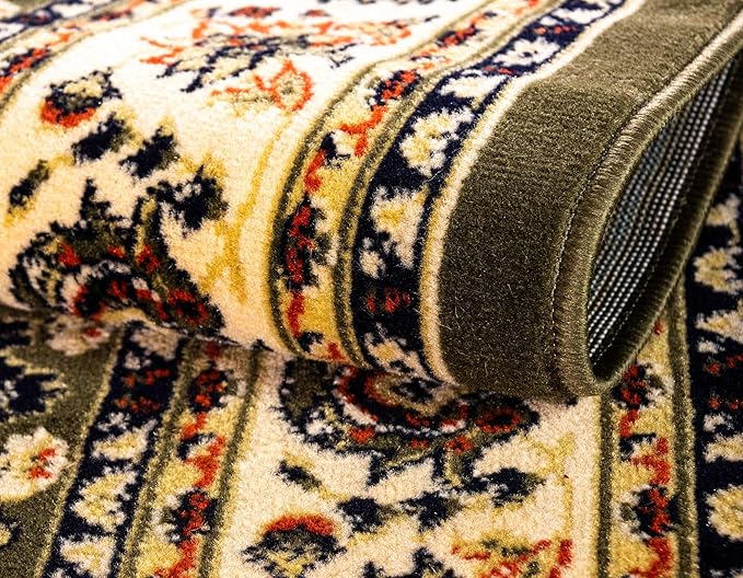Unique Loom Sialk Hill Collection Area Rug - Washington (9' x 12' Rectangle Green/Hunter Green)