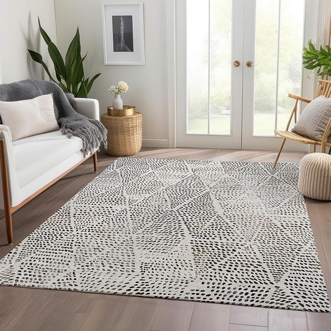 Addison Rugs Chantille ACN591 Ivory 10' x 14' Indoor Outdoor Area Rug, Easy Clean, Machine Washable, Non Shedding, Bedroom, Living Room, Dining Room, Kitchen, Patio Rug