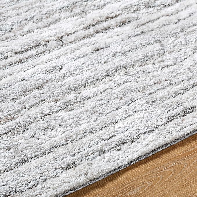 Mark&Day Area Rugs, 5x7 Mariette Global Medium Gray Area Rug, Silver Grey Carpet for Living Room, Bedroom or Kitchen (5'3" x 7')