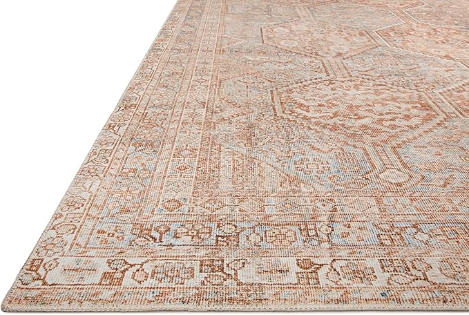 Loloi Chris Loves Julia Jules Collection JUL-04 Tangerine/Mist 2'-6'' x 7'-6'', .13" Pile Height, Runner Rug