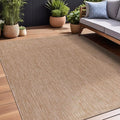 Beverly Rug Indoor Outdoor Rug 9x12, Washable Outside Carpet for Patio, Deck, Porch, Solid Modern Area Rug, Water Resistant, Jute Beige