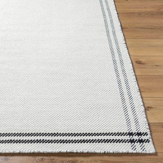 Mark&Day Wool Rugs, 2x8 Janmichael Cottage Light Silver/Black Runner Area Rug, Silver Black Carpet for Hallway, Kitchen, Bedroom or Living Room (2'6" x 8' Runner)
