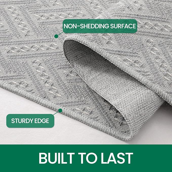 LUMI Washable Area Rug 5x8 for Living Room, Ultra Soft Modern Neutral Rugs with Non Slip Backing, Low Profile Carpet High Traffic for Bedroom, Dining Room, Grey