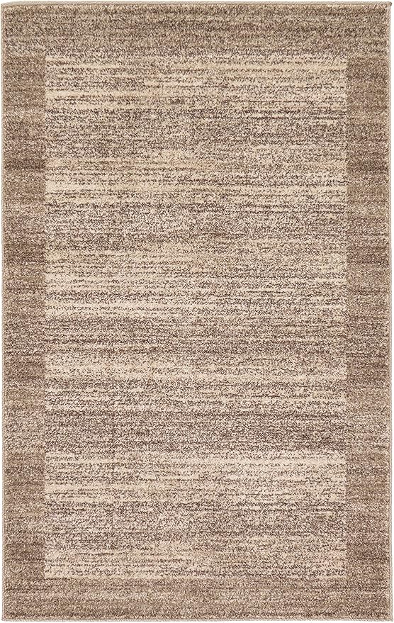 Rugs.com Angelica Collection Rug – 3' x 5' Beige Medium Rug Perfect for Entryways, Kitchens, Breakfast Nooks, Accent Pieces