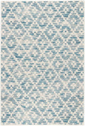 Dash and Albert Melange Diamond Machine Washable Area Rug - Runner - 2.5' x 8' Blue - Diamond Accent Rug - Anti-Slip Backing, Lightweight, Machine Washable, High Traffic Area Kitchen, Mudroom
