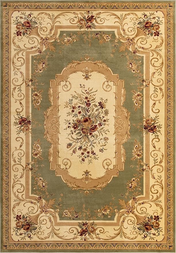 Rugs.com Chateau Collection Rug - 10' x 14' Green Medium Pile Rug