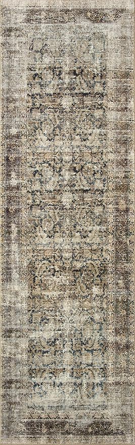 Loloi Amber Lewis Morgan Collection MOG-02 Navy/Sand 2'-3" x 11'-6" 38" Thick Runner Rug feat. CloudPile, Neutral, Room Décor, Vintage Inspired, Livingroom, Bedroom, Dining Area
