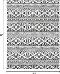 SAFAVIEH Tulum Collection Area Rug - 5'3" x 7'6", Ivory & Black, Moroccan Boho Tribal Design, Non-Shedding & Easy to Clean, Ideal for Living Room, Bedroom, Dining Space (TUL272B)