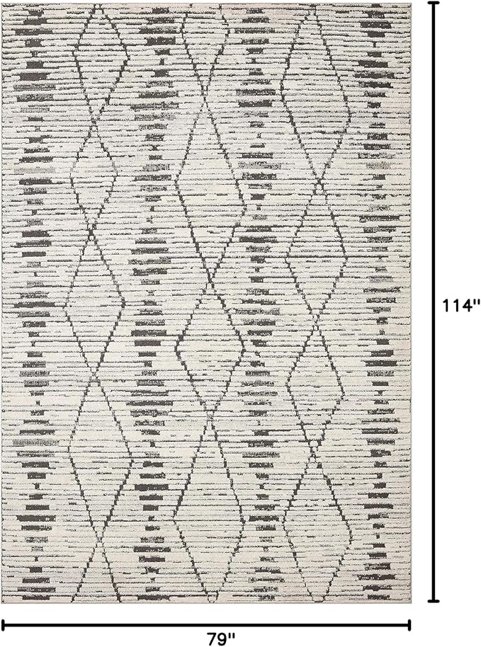 Loloi Kamala Collection KAM-02 Charcoal/Dove 6'-7" x 9'-6" Area Rug