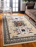 Unique Loom Taftan Collection Border Geometric Tribal Inspired Design Area Rug (8' 0 x 10' 0 Rectangular, Gold/ Gray)