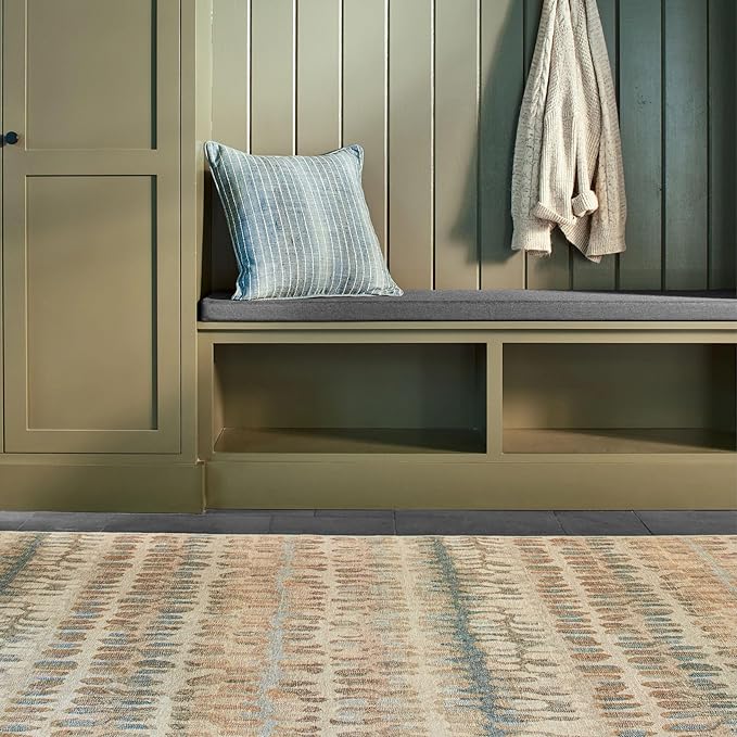 Dash and Albert Paint Chip Machine Washable Area Rug - 5' x 8' Natural - Geometric Accent Rug - Anti-Slip Backing, Lightweight, Machine Washable, High Traffic Areas Kitchen, Mudroom, Laundry Room