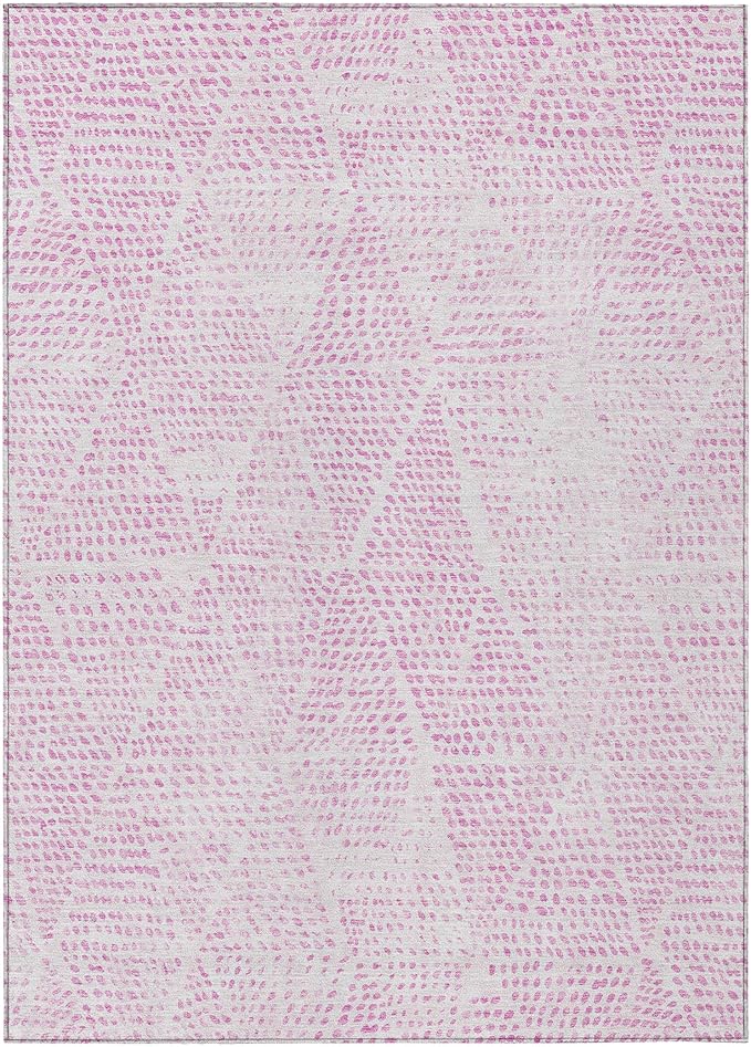 Addison Rugs Chantille ACN591 Pink 8' x 10' Indoor Outdoor Area Rug, Easy Clean, Machine Washable, Non Shedding, Bedroom, Living Room, Dining Room, Kitchen, Patio Rug