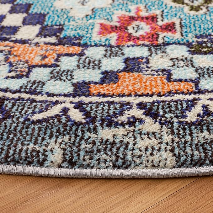 SAFAVIEH Madison Collection Runner Rug - 2' x 8', Orange & Beige, Boho Diamond Distressed Design, Non-Shedding & Easy Care, Ideal for High Traffic Areas in Living Room, Bedroom (MAD418P)