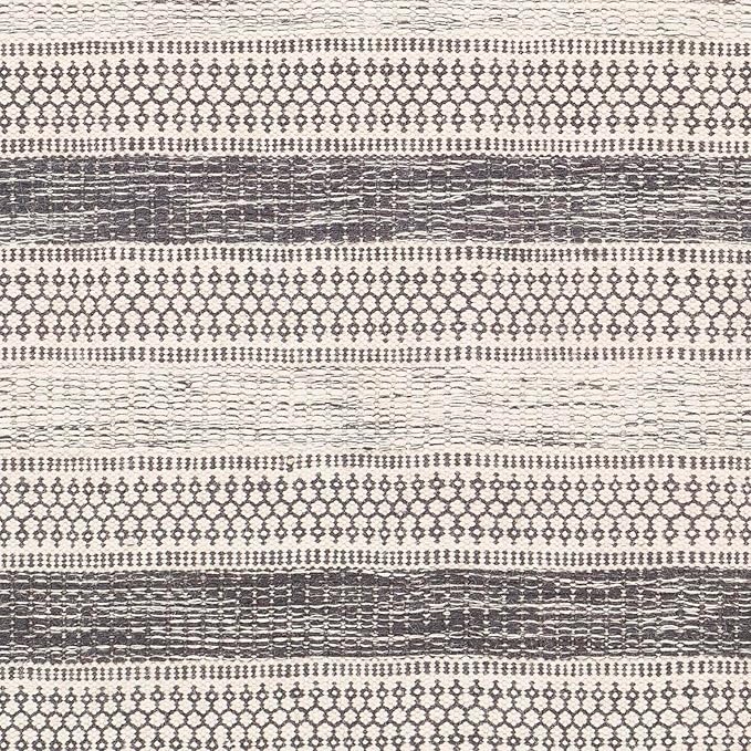 Mark&Day Wool Rugs, 4x6 Marvelle Global Medium Gray Area Rug, Black Ivory Carpet for Living Room, Bedroom or Kitchen (3'6" x 5'6")