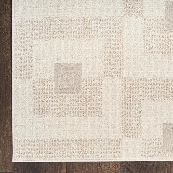 Nourison Home Nordic Ivory Beige 2' x 6' Area Rug - Easy Clean, Non Shedding, Bed Room, Living Room, Dining Room, Kitchen (6' Runner)