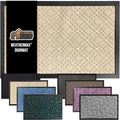 GORILLA GRIP 100% Waterproof All-Season WeatherMax Doormat, 47x35, US Designed Natural Rubber, Stain and Fade Resistant, Low Profile Indoor Outdoor Door Mats, Easy Clean Patio Mat, Modern Latte