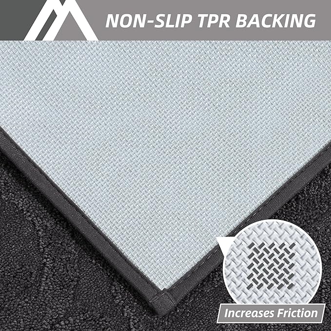 COSY HOMEER Door Mat 32”x48”,Absorbent Dirt Trapper Entryway Rugs,Non-Slip Welcome Mat,Washable Entry Rugs,Low Pile Doormat for Front Back Door,Wet Shoes & Paws,Dark Grey