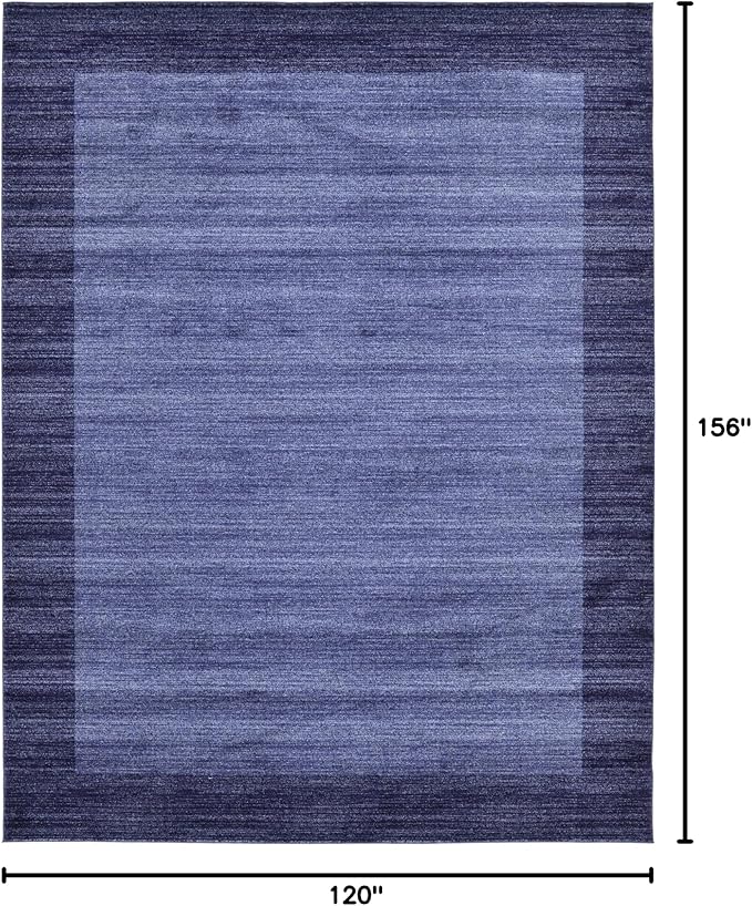 Rugs.com Angelica Collection Rug – 10' x 13' Navy Blue Medium Rug Perfect for Living Rooms, Large Dining Rooms, Open Floorplans