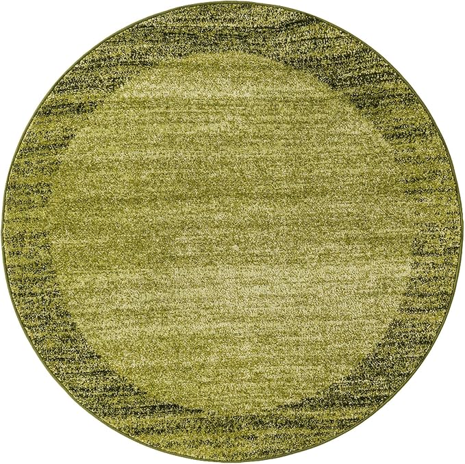 Rugs.com Angelica Collection Rug – 4 Ft Round Light Green Medium Rug Perfect for Kitchens, Dining Rooms