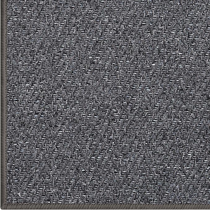 LUMI Ultra Thin Indoor Door Mat for Entrance 36"x56", Non Slip Entryway Mat, Low Profile Doormat, Unique Herringbone Design Carpet for Inside, Patio, Porch, Dark Gray