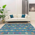 Alfa Rich 3x5 Moroccan Blue Washable Area Rugs for Living Room Bedroom Kitchen Decor Cotton Runner