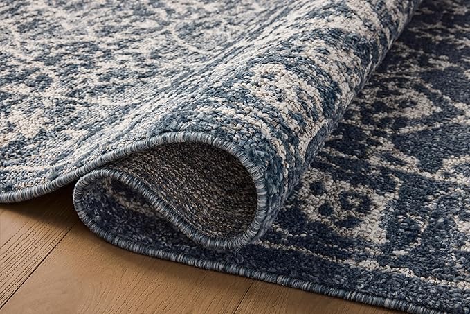 Loloi Magnolia Home by Joanna Gaines Gigi Collection GIG-02 Navy/Stone 9'-2" x 13' Area Rug