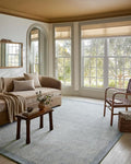 Loloi Magnolia Home by Joanna Gaines Henley Collection HNY-01 Ivory/Blue 2'-6" x 9'-6" Runner Rug