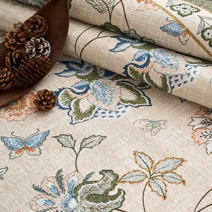 jinchan Elora 2x3 Floral Rug for Entryway Washable Kitchen Rug Vintage Romance Design Small Mat Non Slip Indoor Doormat Lightweight Low-Profile Throw Carpet for Entrance Laundry Room, Green/Beige