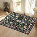 Black Rug Bow Floral Rug for Girls, 2x3 Washable Small Area Rug for for Entryway, Kitchen, Front Door Indoor Entrance, Non Slip Carpet for Bathroom Bedroom Living Room