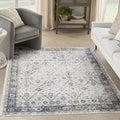 Nourison Home Astra Machine Washable Ivory Blue 5'3" x 7' Area Rug - Easy Clean, Non Shedding, Bed Room, Living Room, Dining Room, Kitchen (5' x 7')