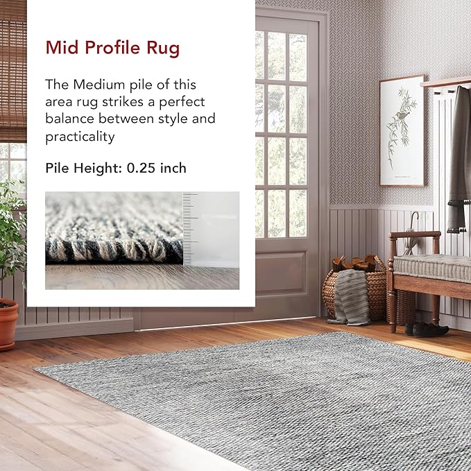 nuLOOM Alessi Solid Farmhouse Cotton Area Rug, 3x5, Grey