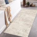 Art&Tuft Non-Slip Runner Rug - 3x5 Runner Rug Washable Low-Pile Rugs Runners, Soft Distressed Carpet Runner for Bedroom Bathroom Kitchen Laundry Living Room, Beige
