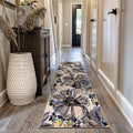 Rugshop Cream Bright Flowers Non Slip Non-Shedding Runner Rug for Hallway, Corridor and Kitchen, 2'7" x 12'