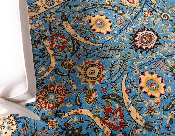 Unique Loom Espahan Collection Area Rug - Cape Cod (2' 2" x 8' 2" Runner, Blue/ Black)