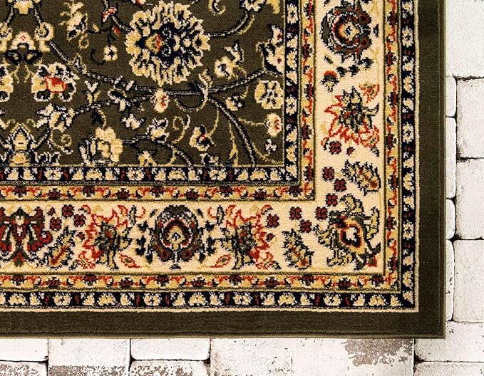 Unique Loom Sialk Hill Collection Area Rug - Washington (2' 2" x 3' 1" Rectangle Green/Hunter Green)