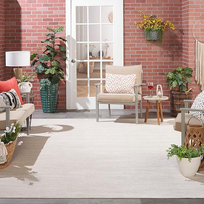 Nourison Home Nourison Essentials Ivory Beige 12' x 15' Area Rug - Easy Clean, Non Shedding, Bed Room, Living Room, Dining Room, Kitchen (12' x 15')